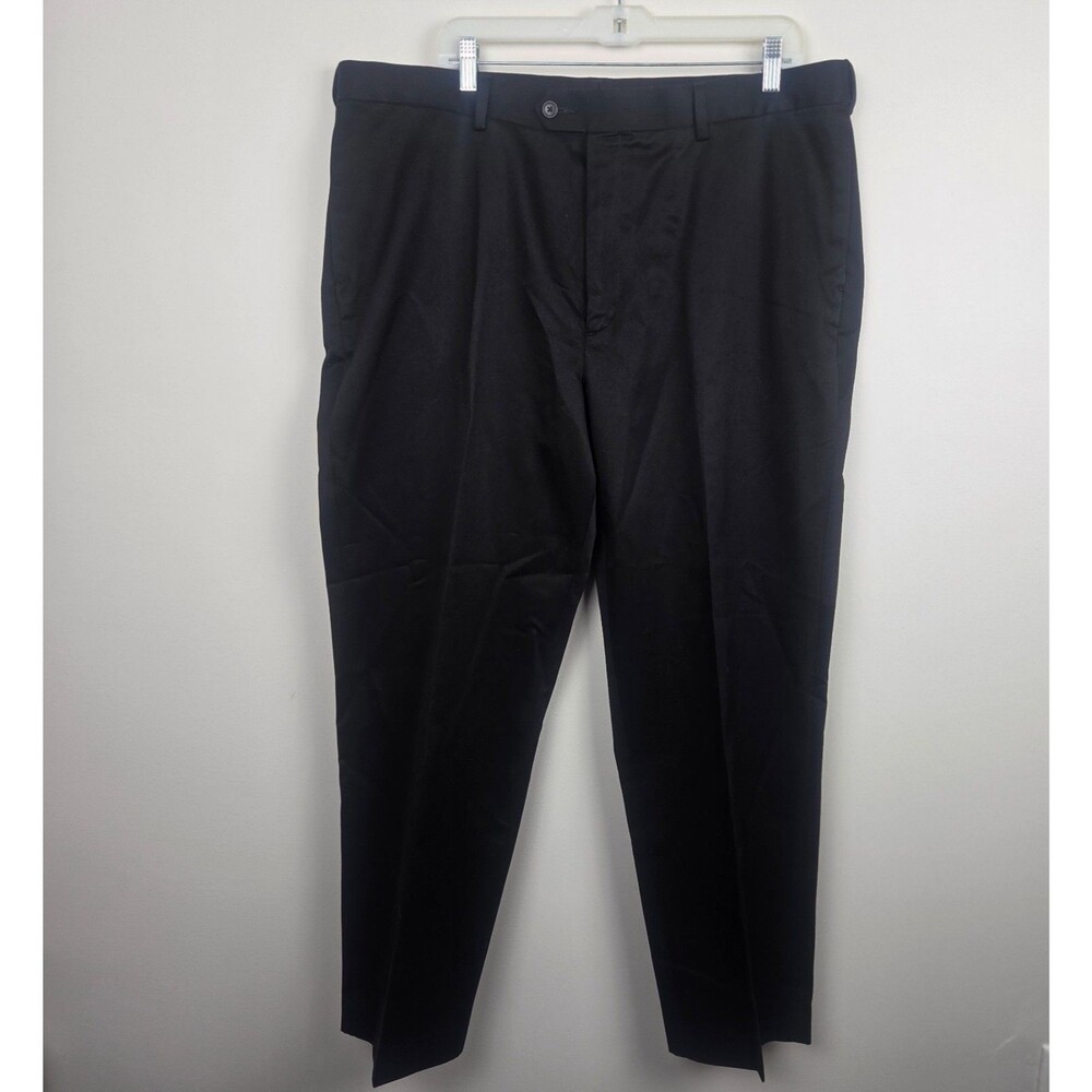 Perry Ellis Portfolio Mens Dress Pants 40x30 Black No Iron Cotton Twill NWT